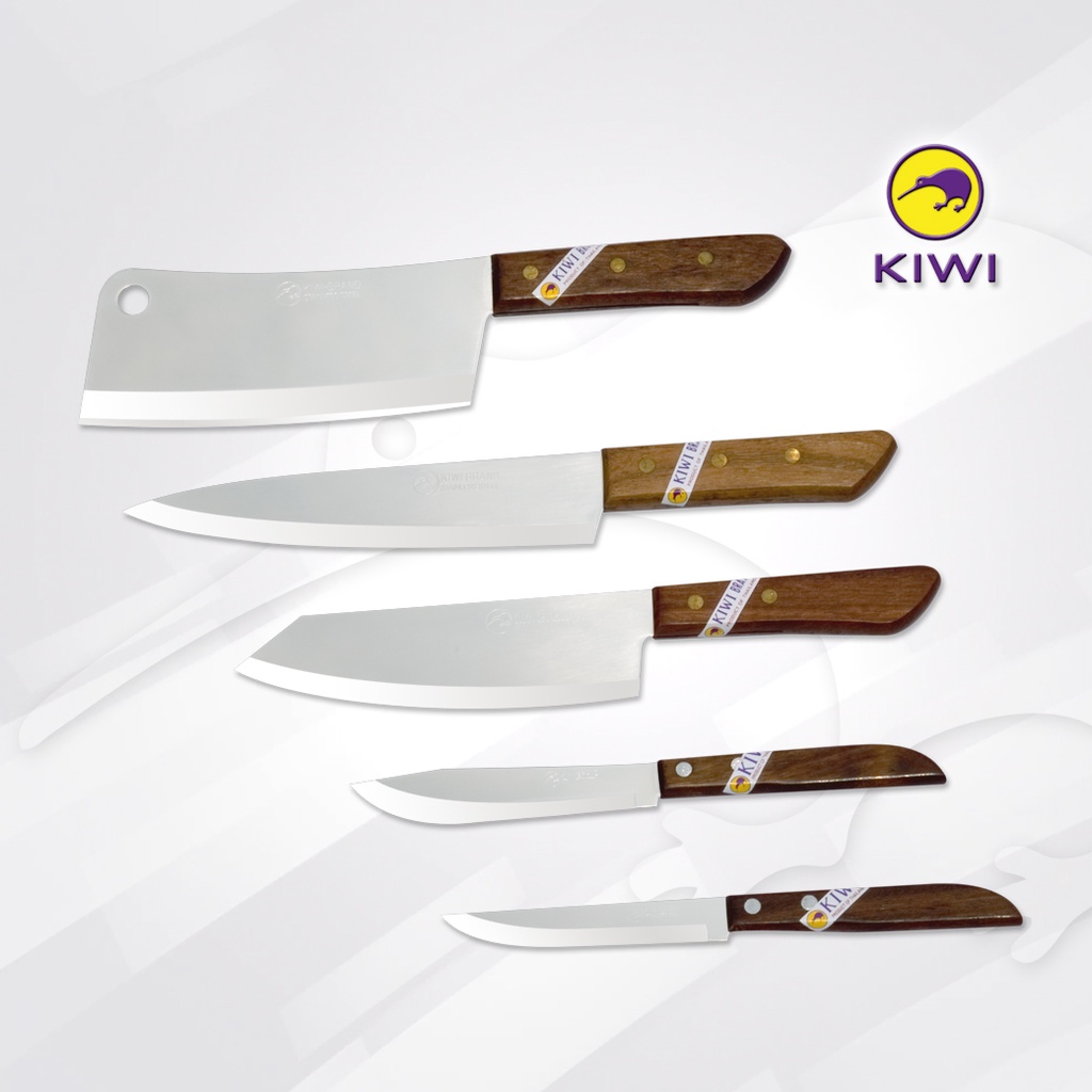 KIWI W5W มีดชุดคู่ครัว ด้ามไม้ 5 ชิ้น - Image 3